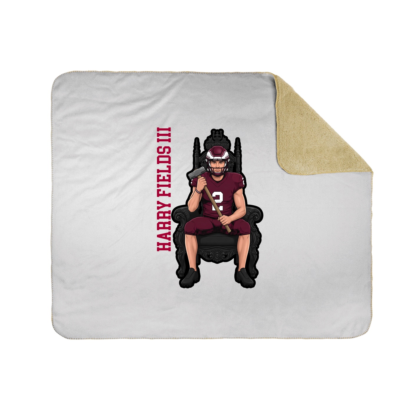 Throw Blanket — Name Vertical in White