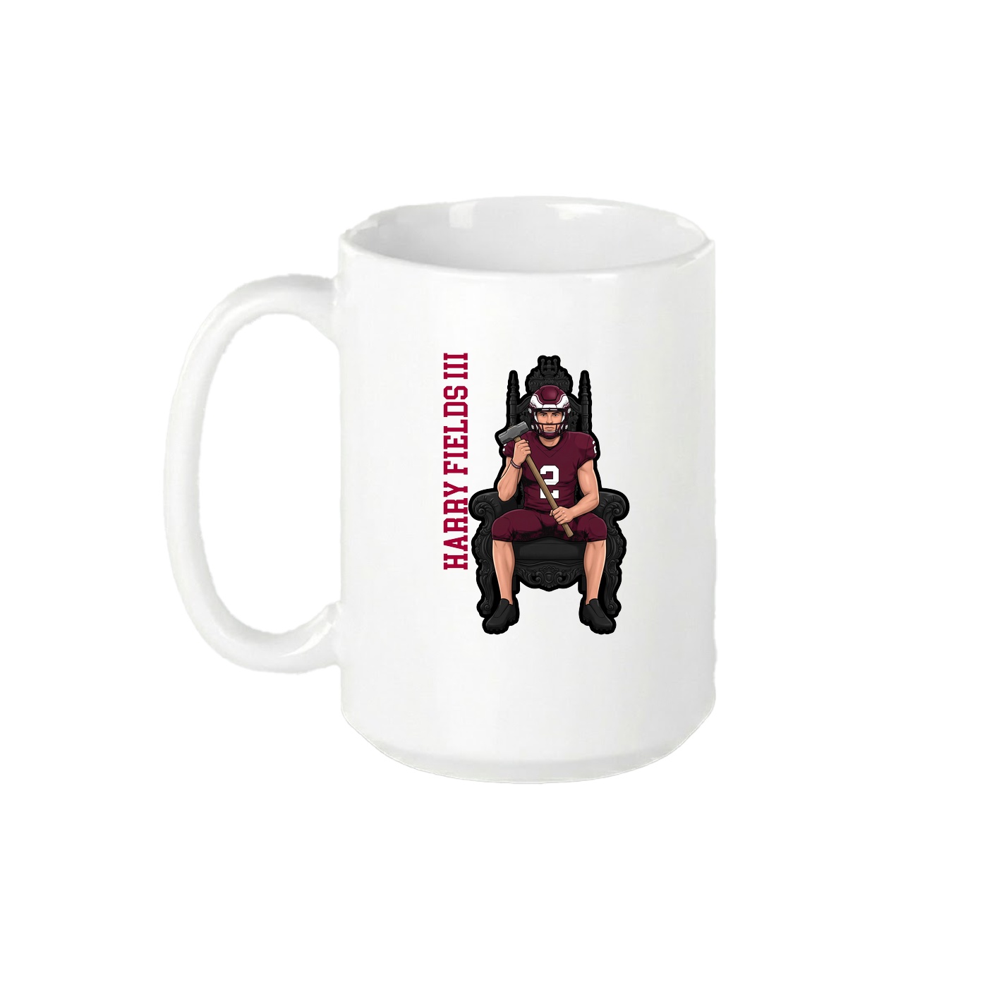 15oz Coffee Mug — Name Vertical in White