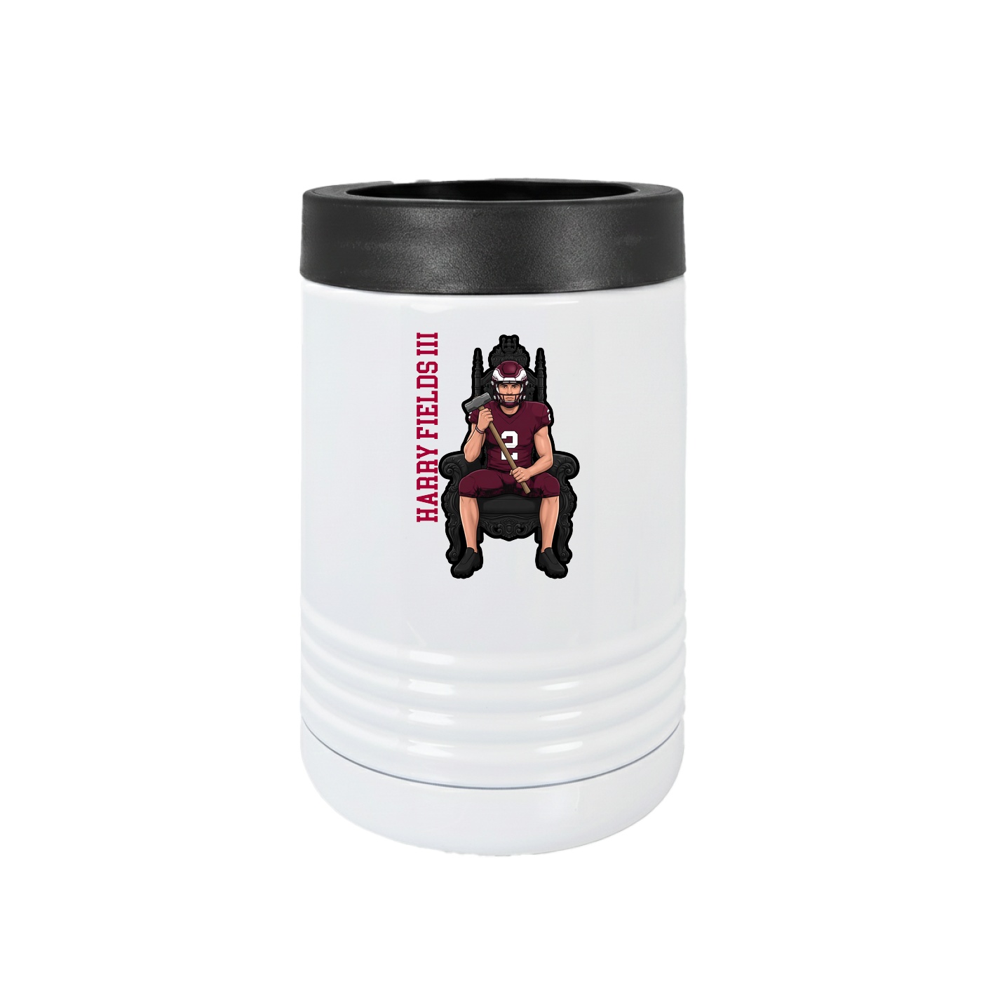 Beverage Holder — Name Vertical in White