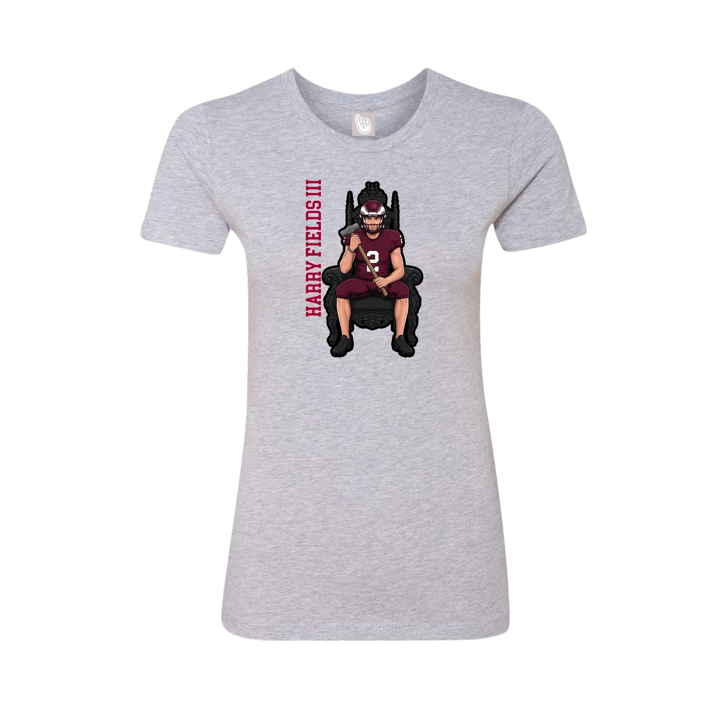 Womens Tee — Name Vertical in Grey