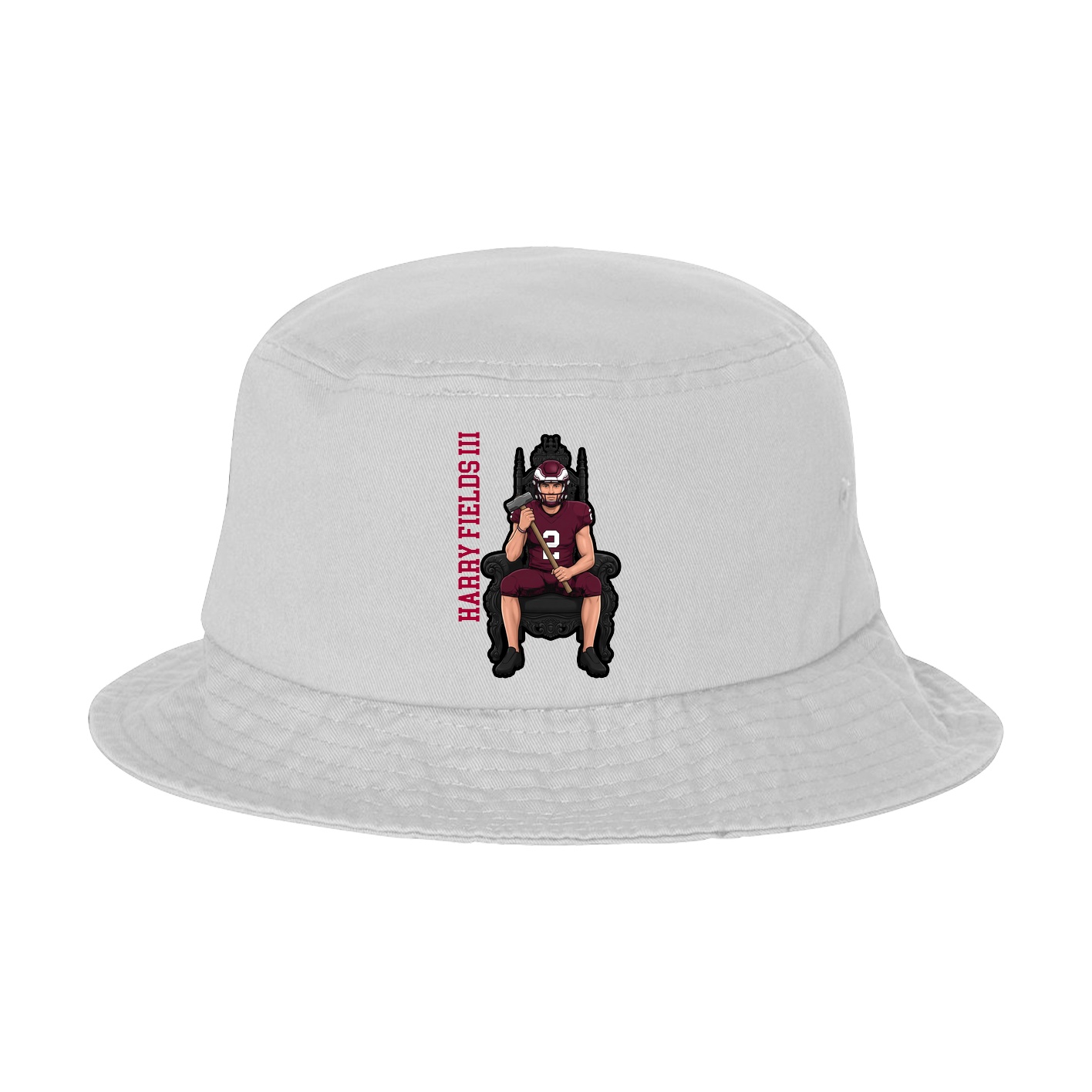 Bucket Cap — Name Vertical in White