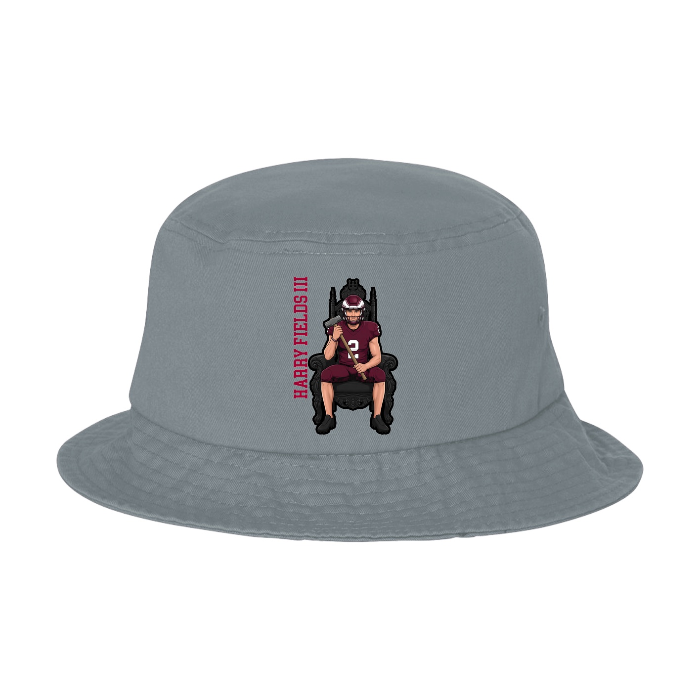 Bucket Cap — Name Vertical in Grey