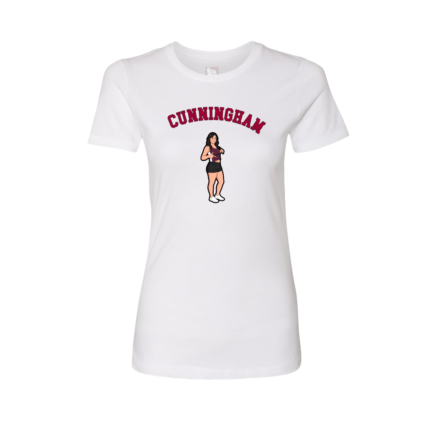 Fitted Women's Tee — Shirsey Arch in White