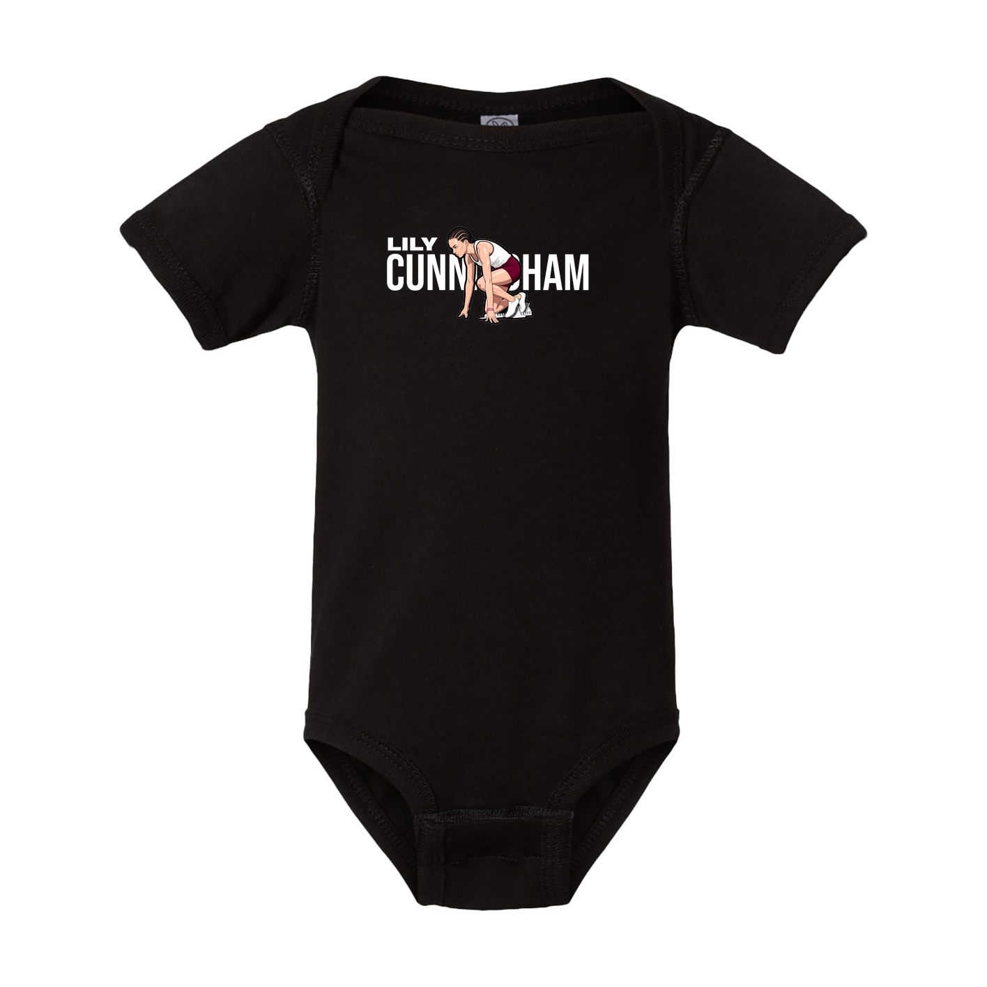Baby Onesie — Player Name in Black