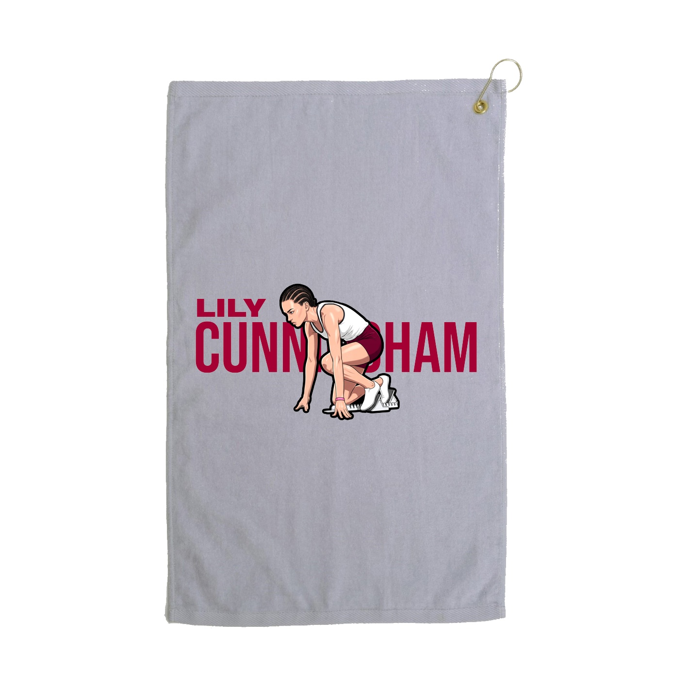 Golf Towel — Player Name in Grey