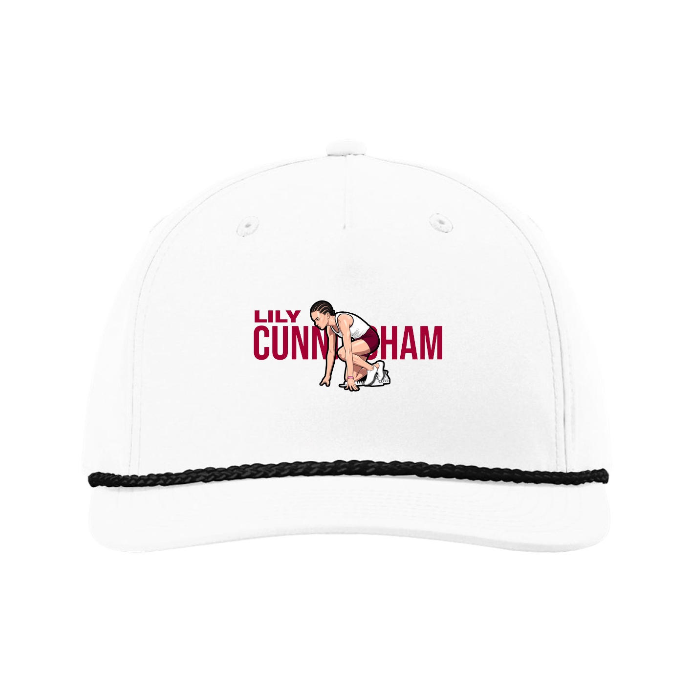 Five-Panel Classic Rope Cap — Player Name in White