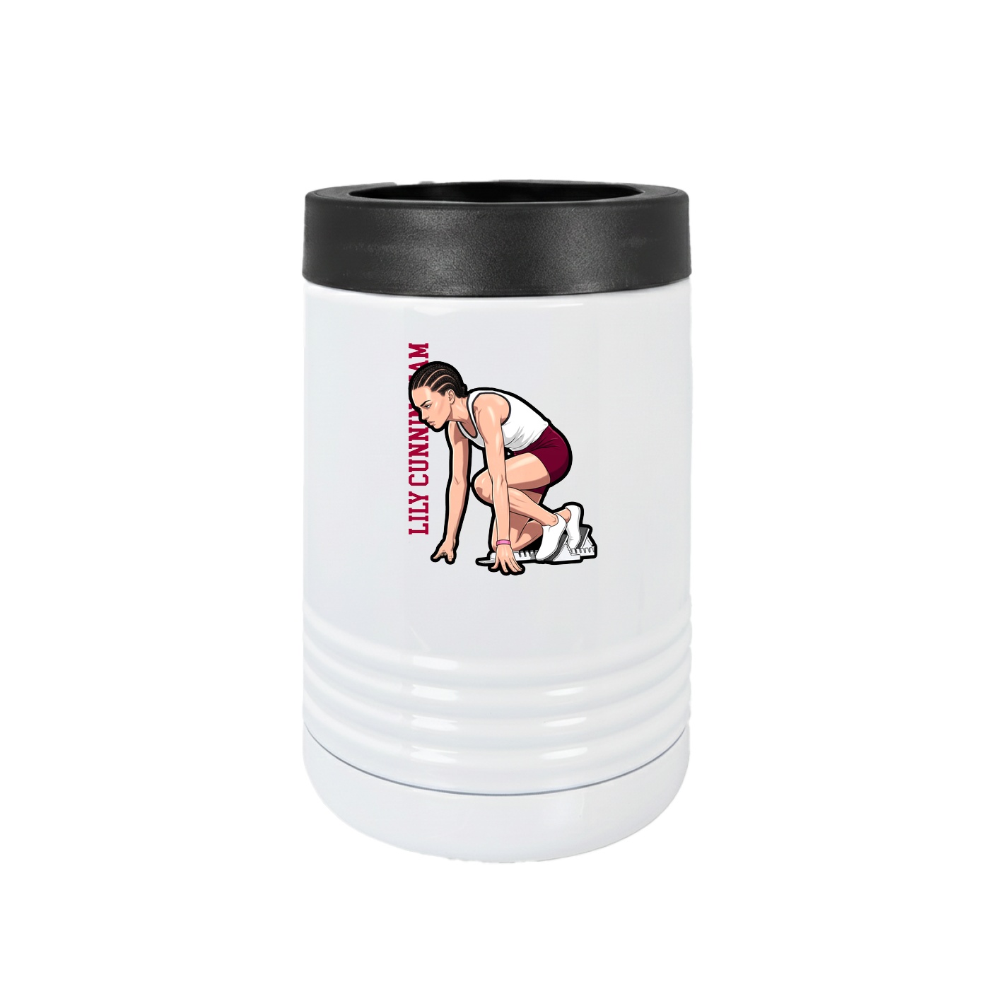 Beverage Holder — Name Vertical in White