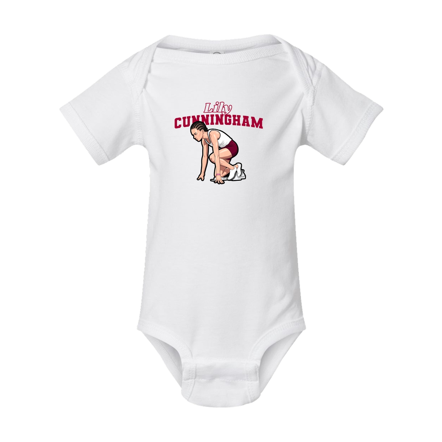 Baby Onesie — Name Arch in White