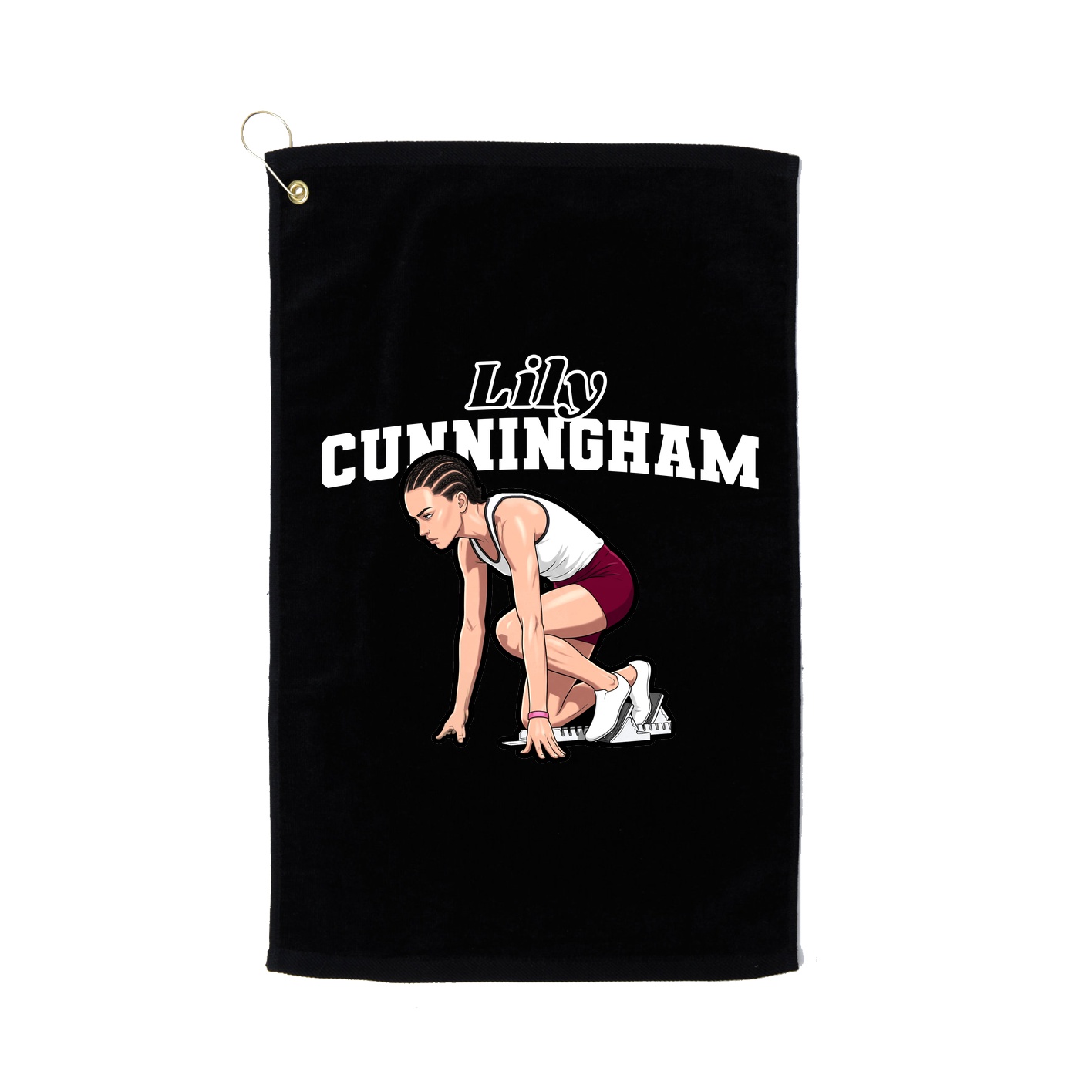 Golf Towel — Name Arch in Black