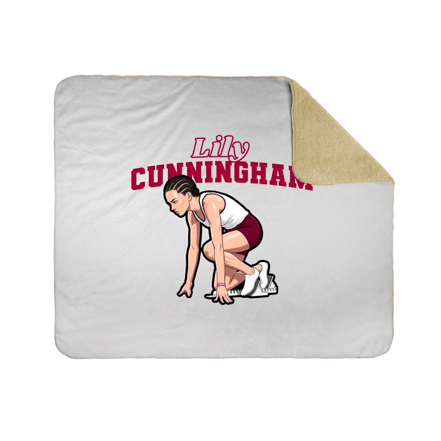 Throw Blanket — Name Arch in White
