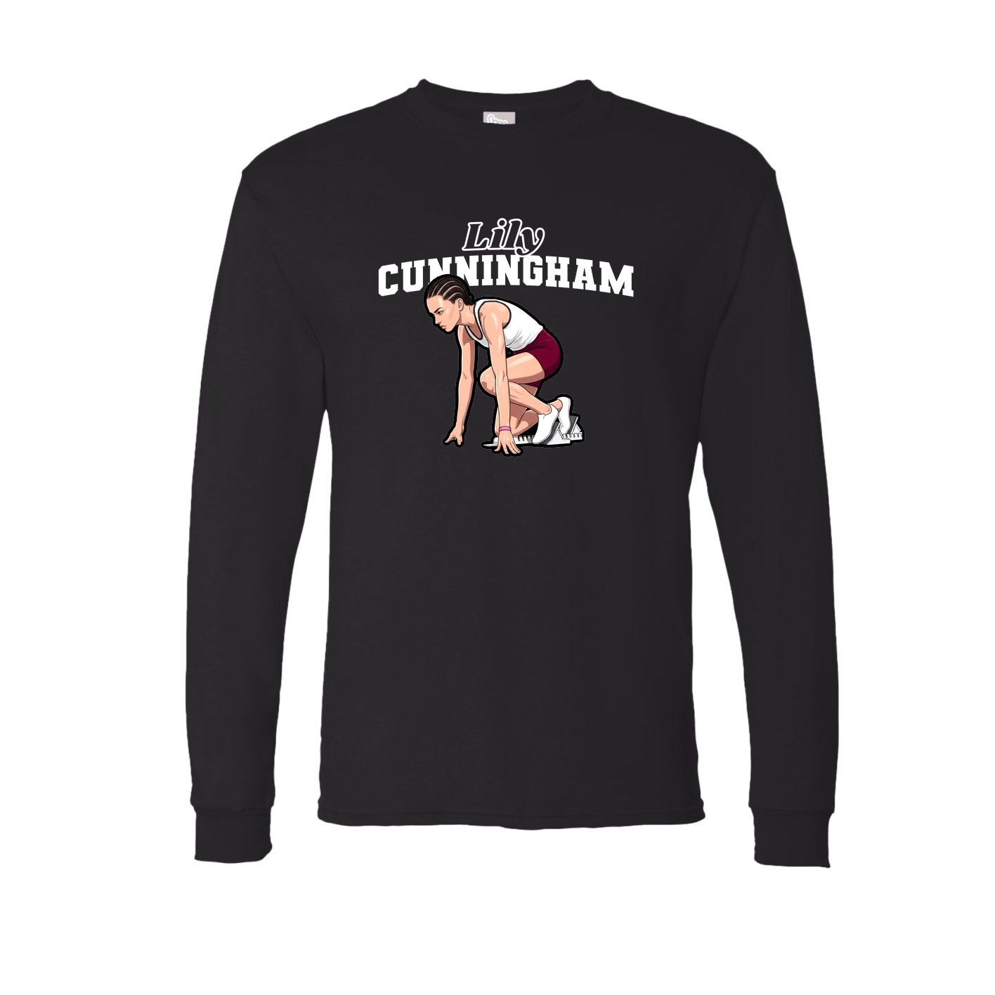 Long Sleeve Tee — Name Arch in Black