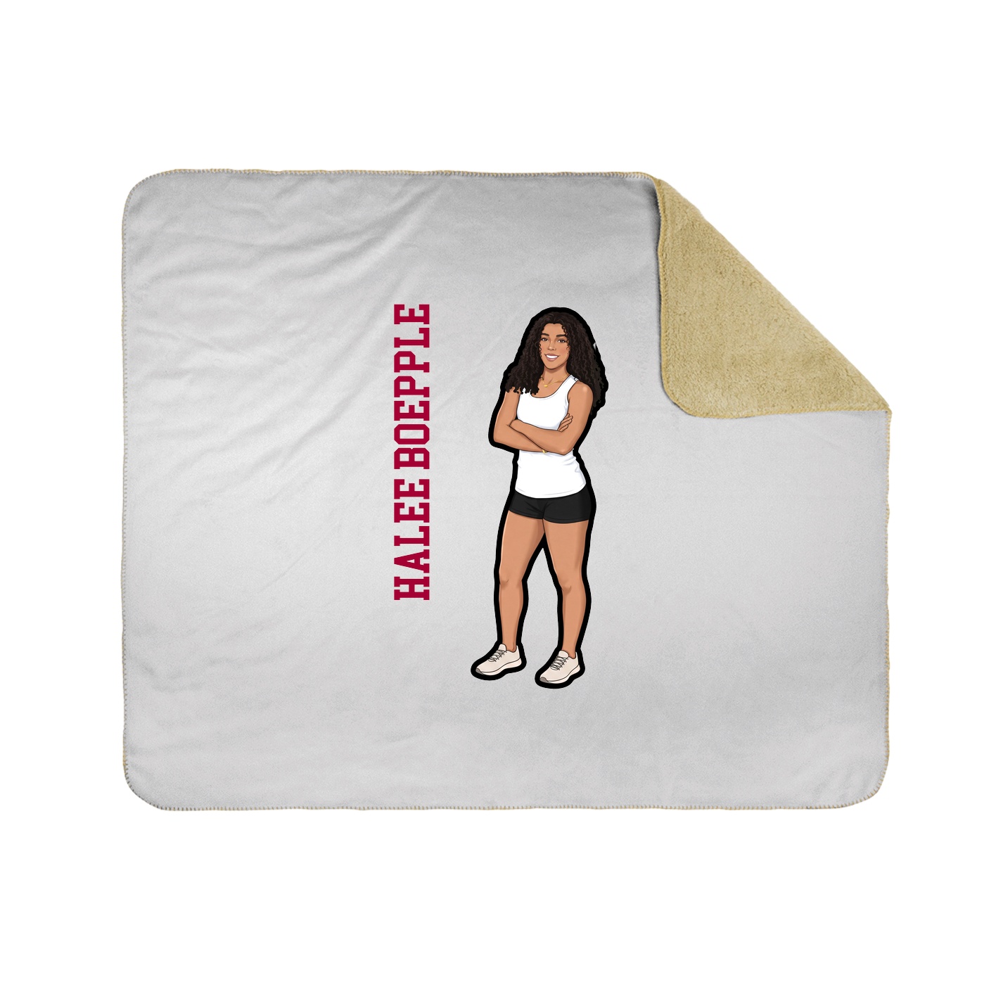 Throw Blanket — Name Vertical in White