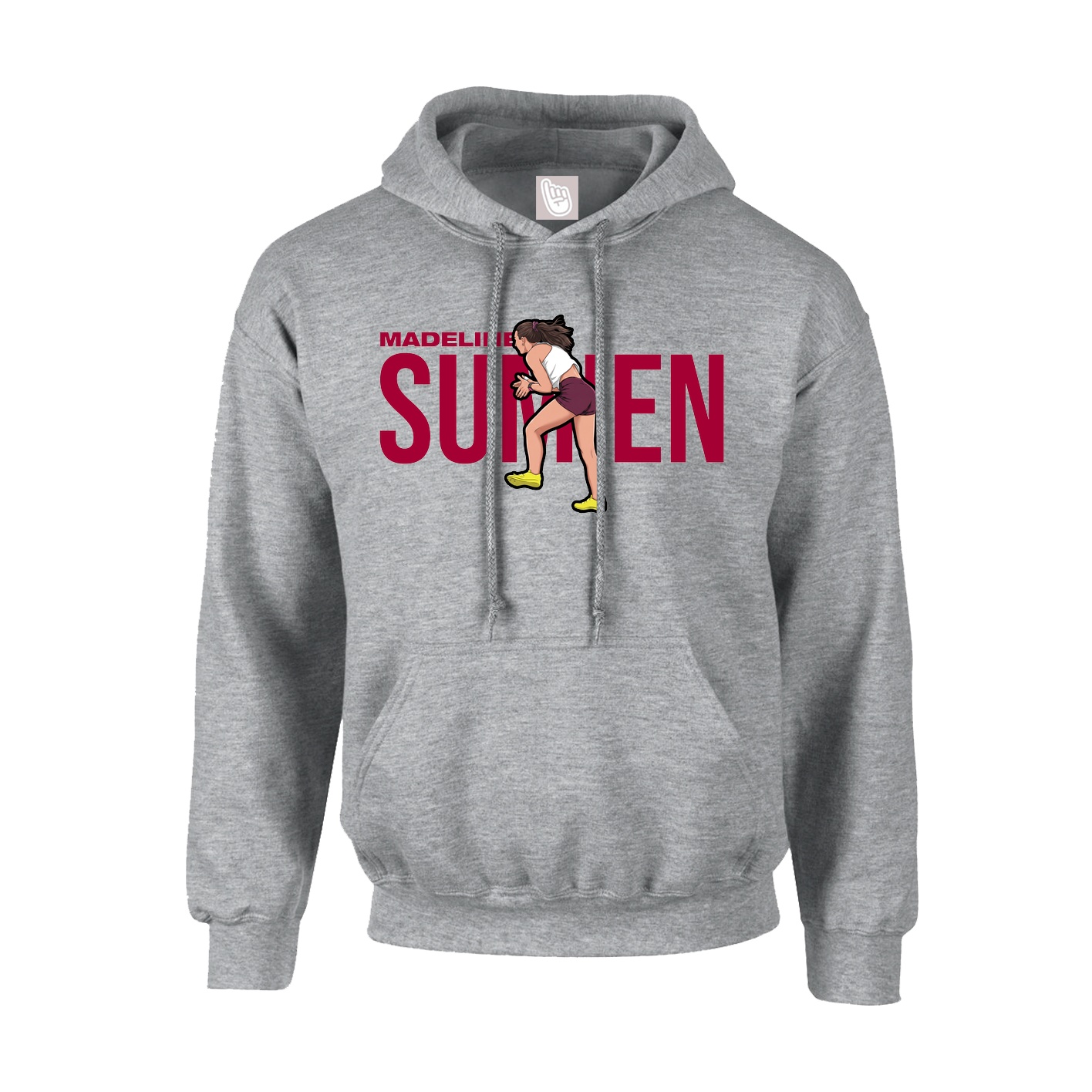 Youth Hoodie — Player Name in Grey