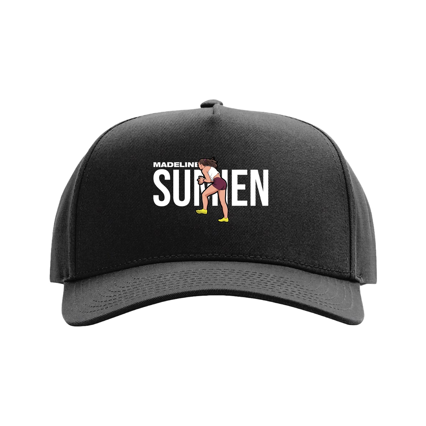Full Fabric Five-Panel Champ Cap — Player Name in Black
