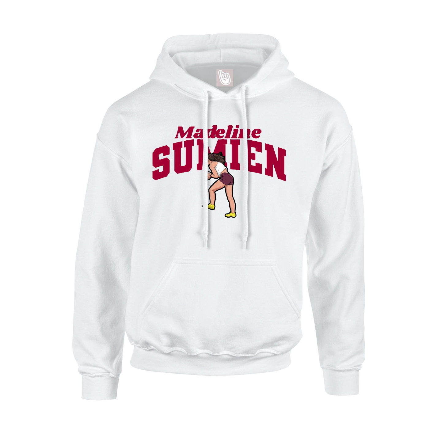 Youth Hoodie — Signature Arch in White