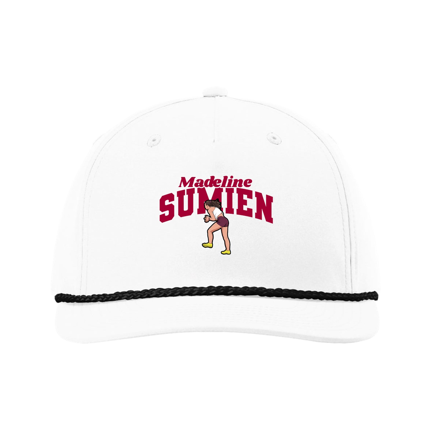 Five-Panel Classic Rope Cap — Signature Arch in White