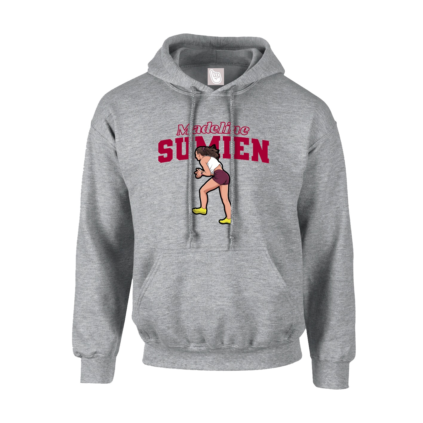 Youth Hoodie — Name Arch in Grey