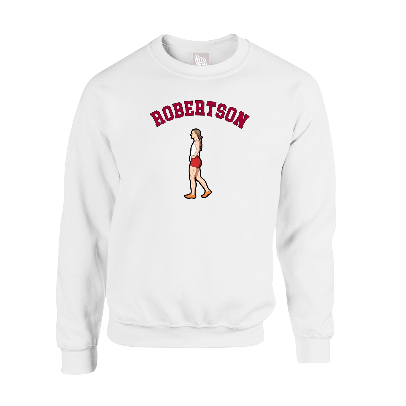 Fleece Crew — Shirsey Arch in White