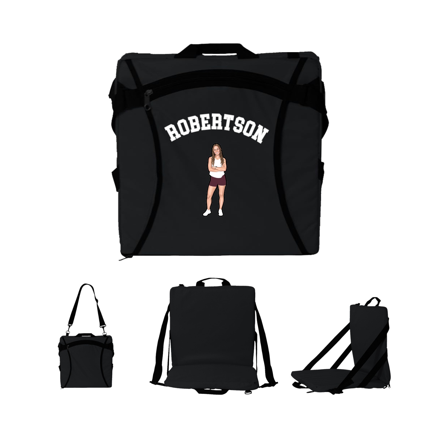 Folding Stadium Seat — Shirsey Arch in Black