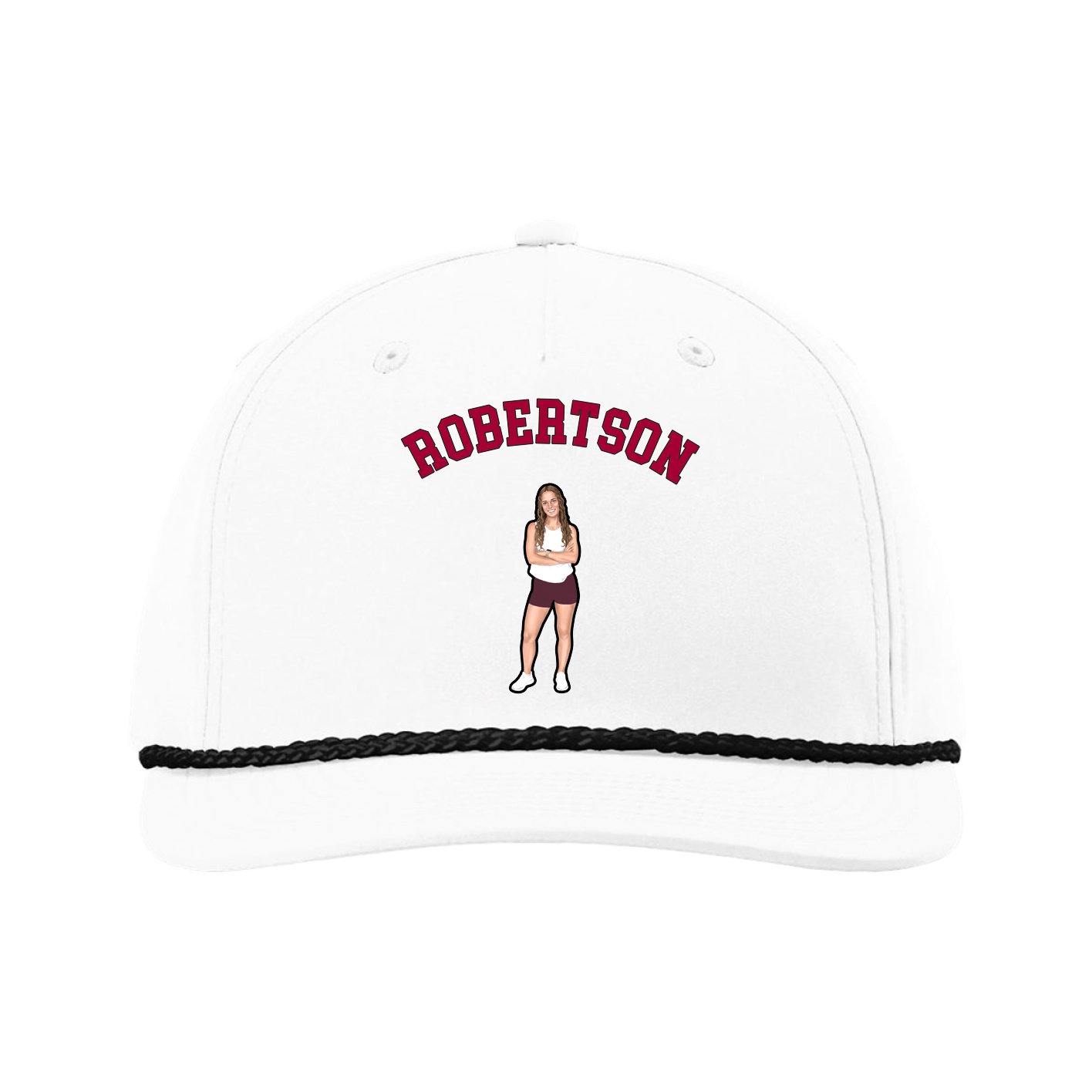 Five-Panel Classic Rope Cap — Shirsey Arch in White