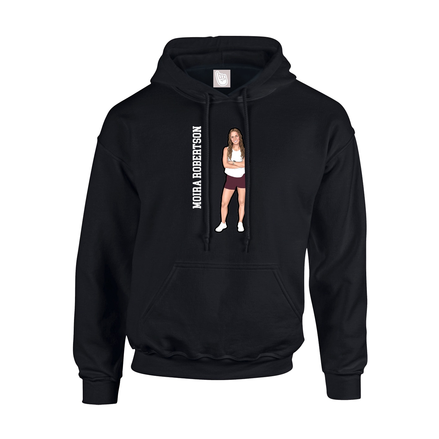 Hoodie — Name Vertical in Black