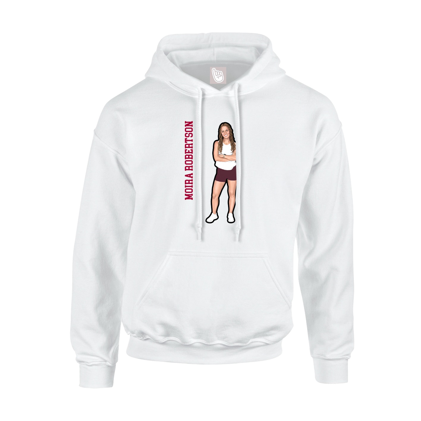 Youth Hoodie — Name Vertical in White