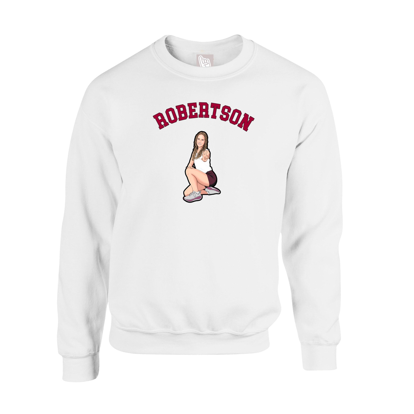 Fleece Crew — Shirsey Arch in White