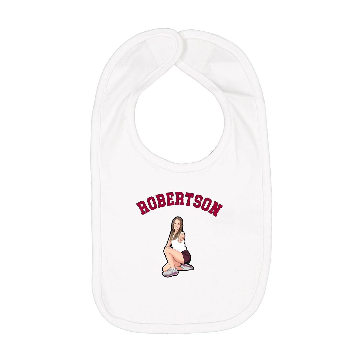 Infant Bib — Shirsey Arch in White