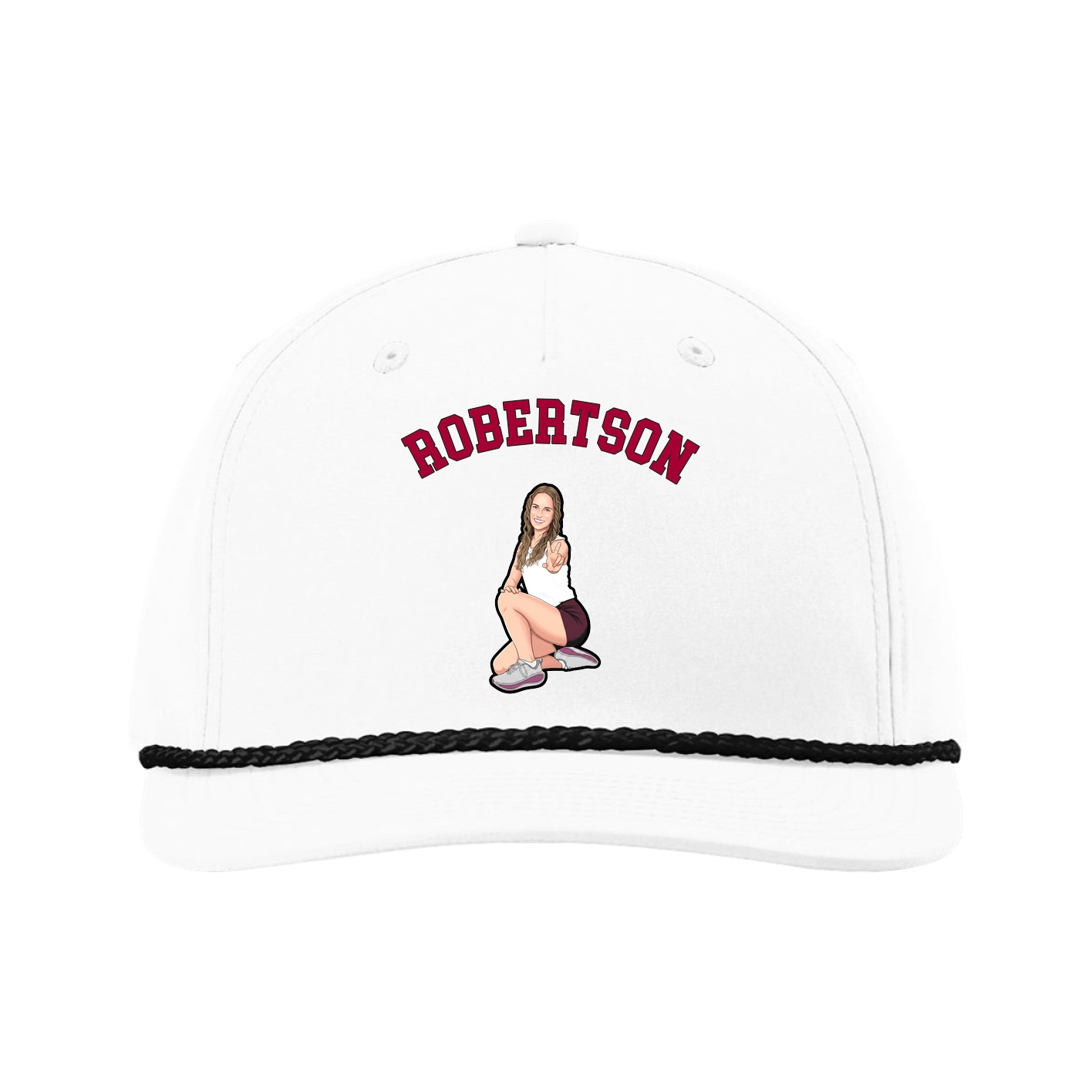 Five-Panel Classic Rope Cap — Shirsey Arch in White