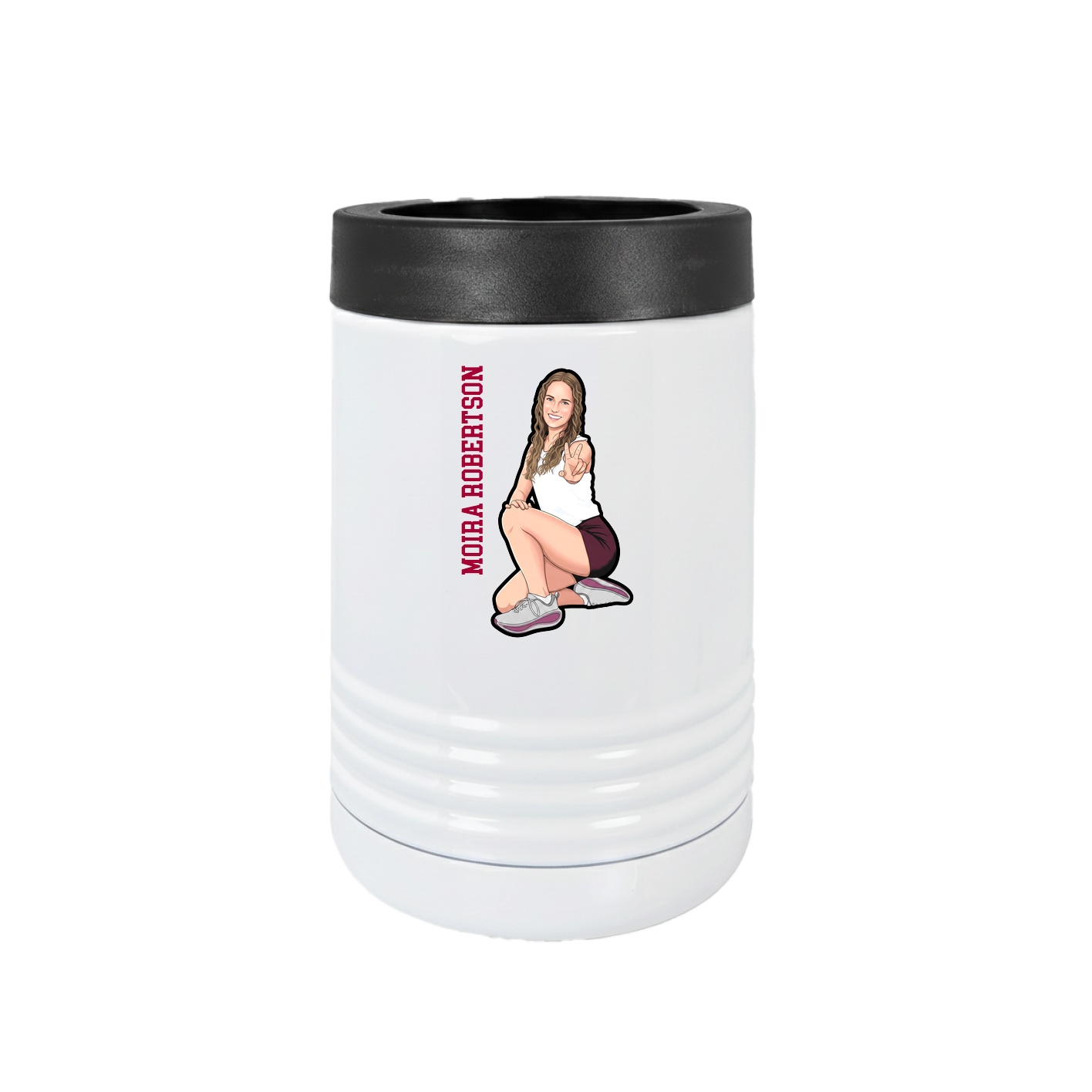 Beverage Holder — Name Vertical in White