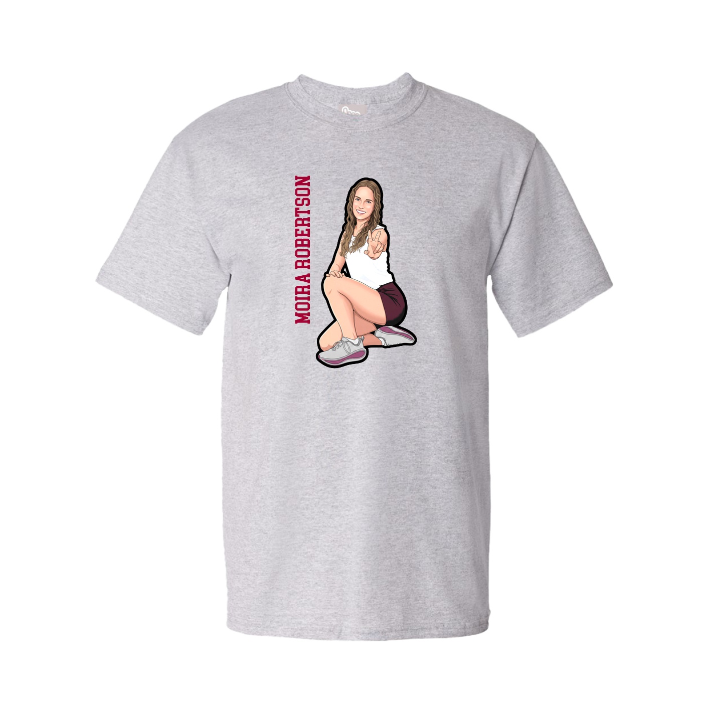 Tee — Name Vertical in Grey