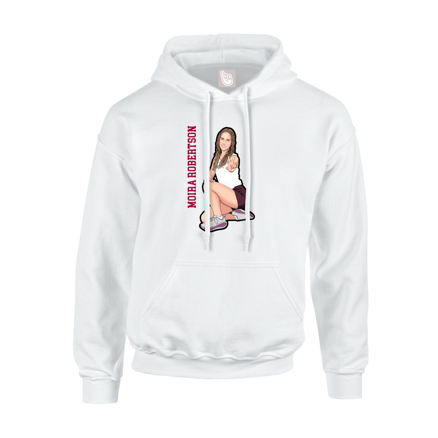 Youth Hoodie — Name Vertical in White