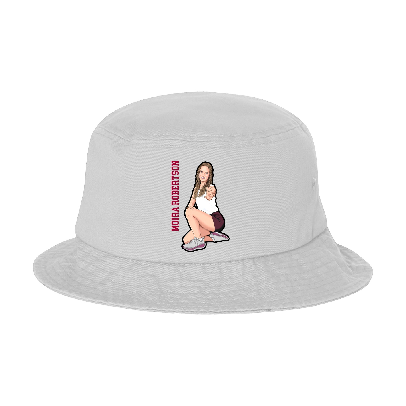 Bucket Cap — Name Vertical in White