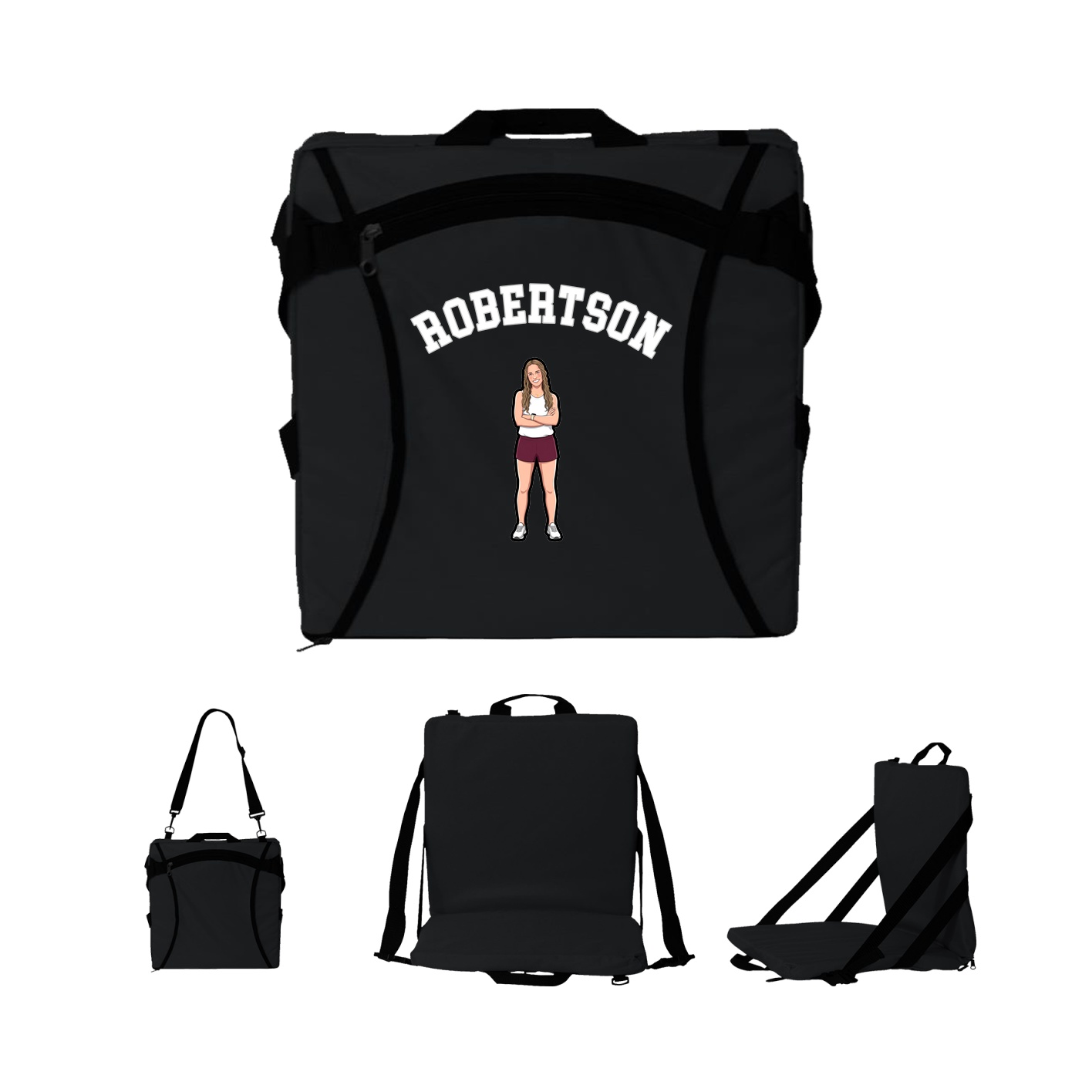 Folding Stadium Seat — Shirsey Arch in Black