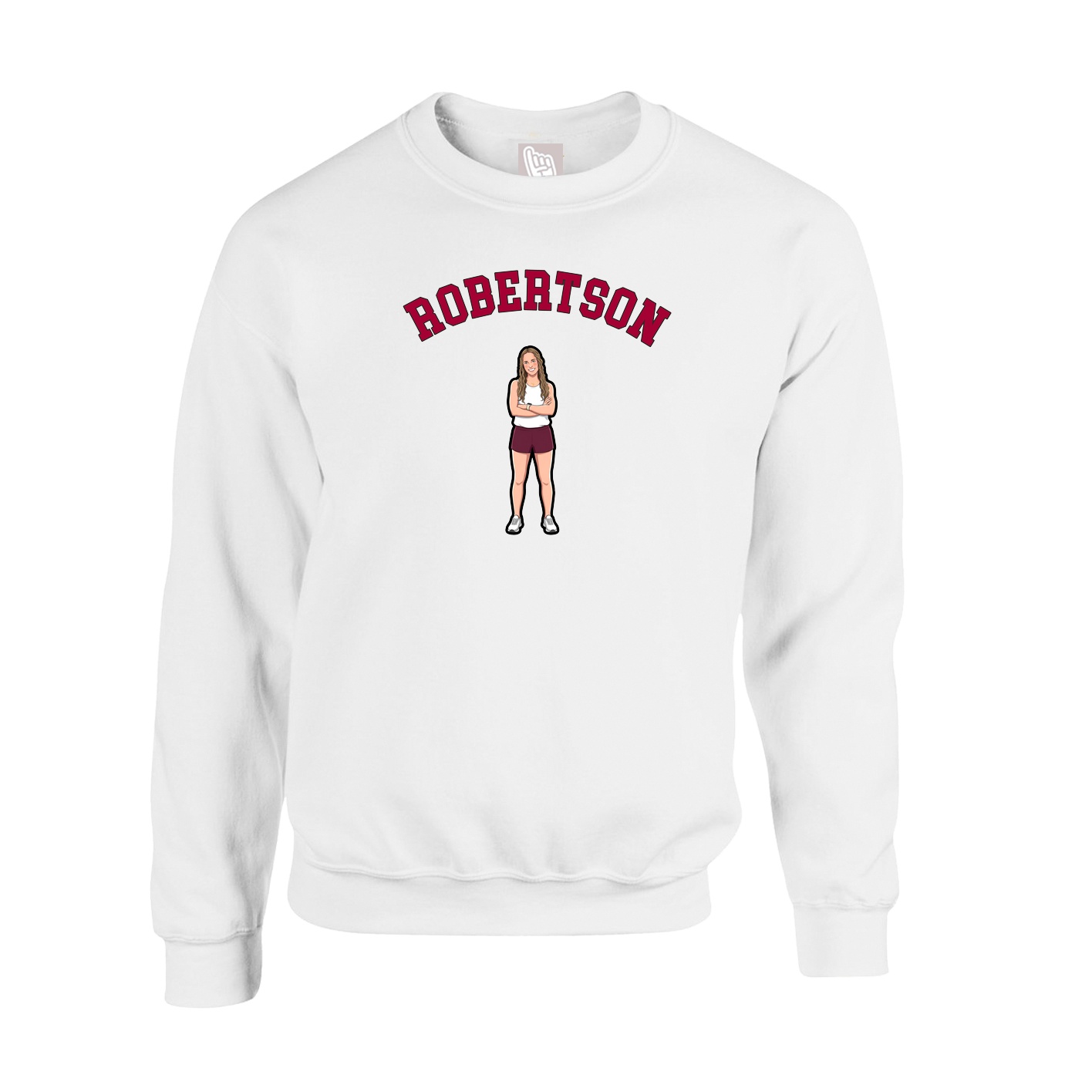 Fleece Crew — Shirsey Arch in White