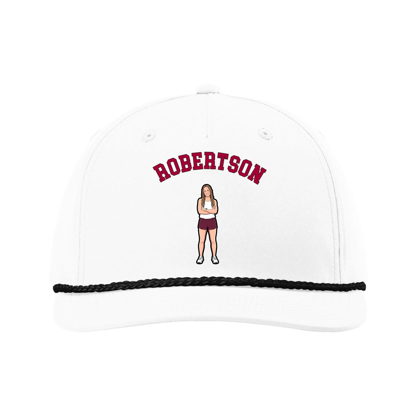 Five-Panel Classic Rope Cap — Shirsey Arch in White