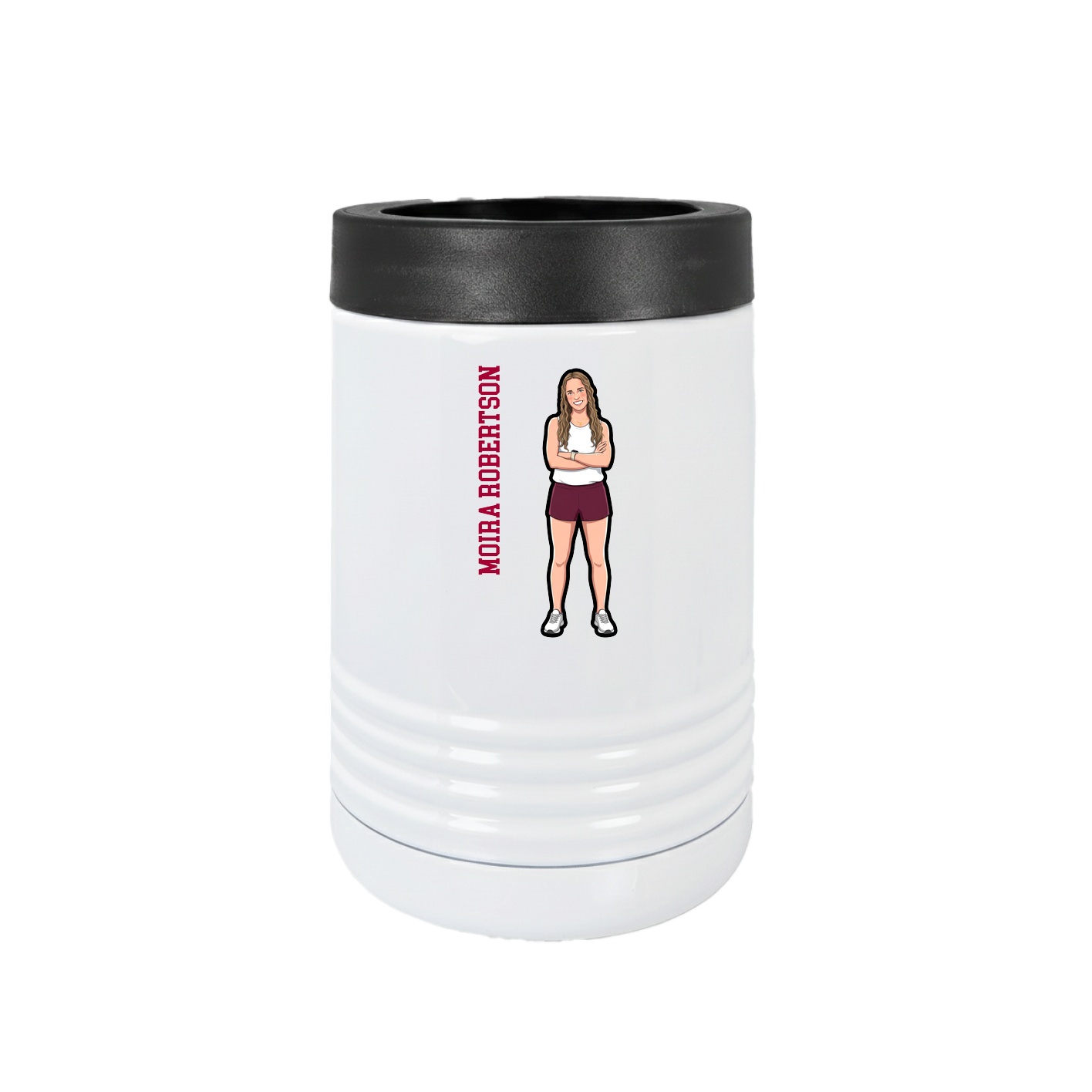 Beverage Holder — Name Vertical in White