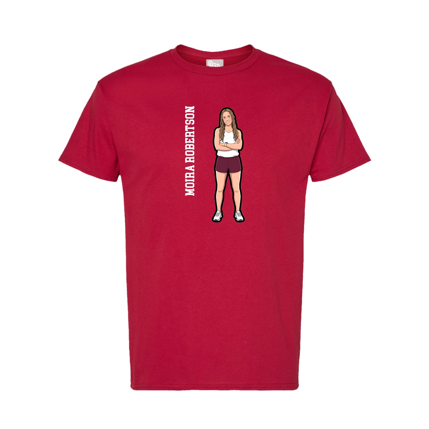 Tee — Name Vertical in Crimson