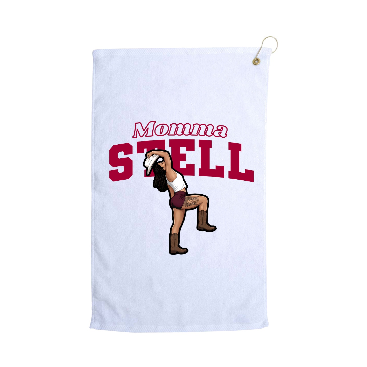 Golf Towel — Mothers Day Block in White