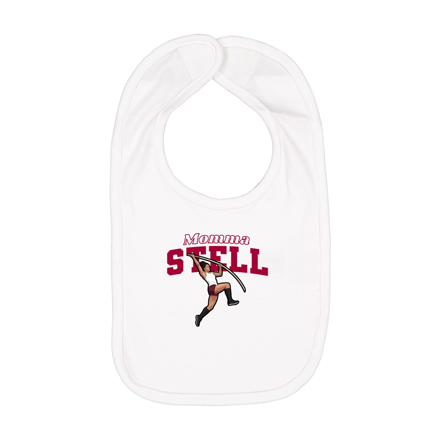 Infant Bib — Mothers Day Block in White