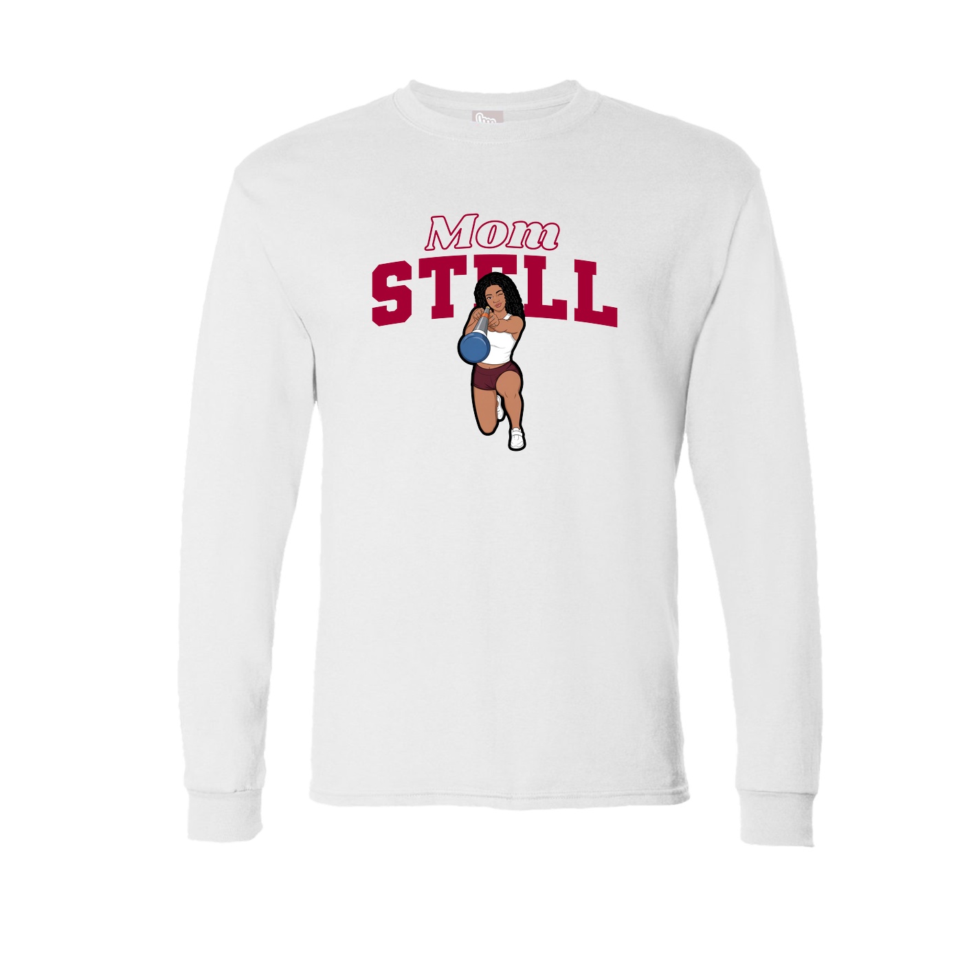 Long Sleeve Tee — Mothers Day Block in White