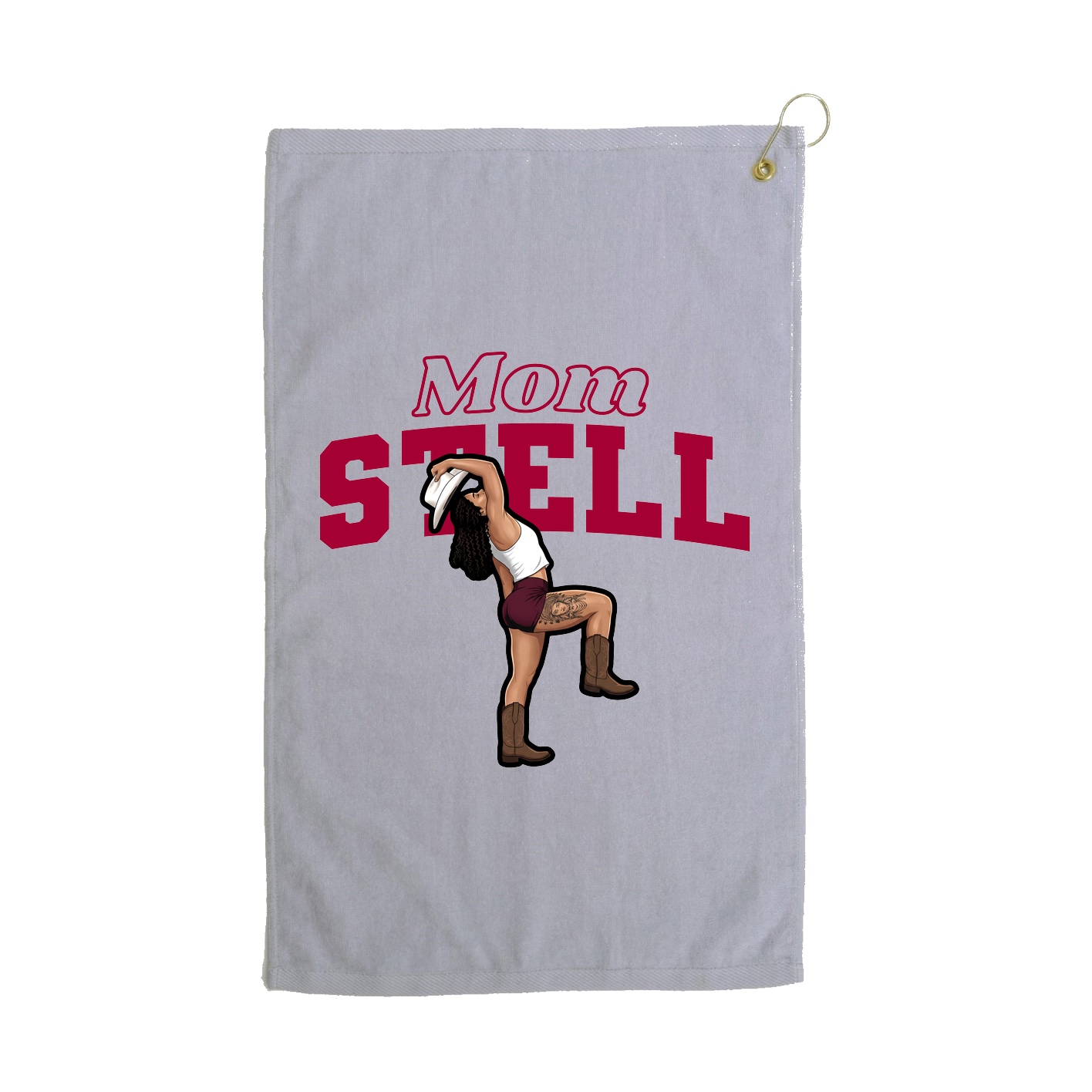 Golf Towel — Mothers Day Block in Grey