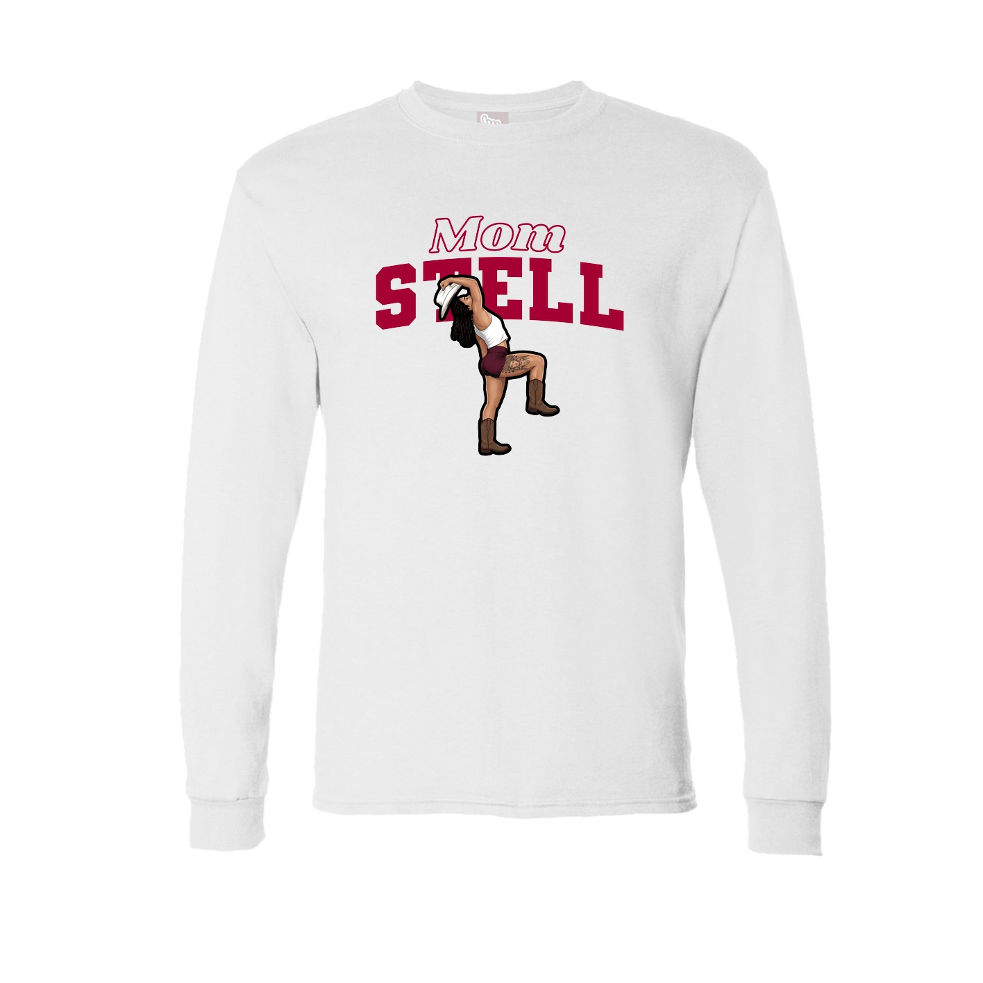 Long Sleeve Tee — Mothers Day Block in White