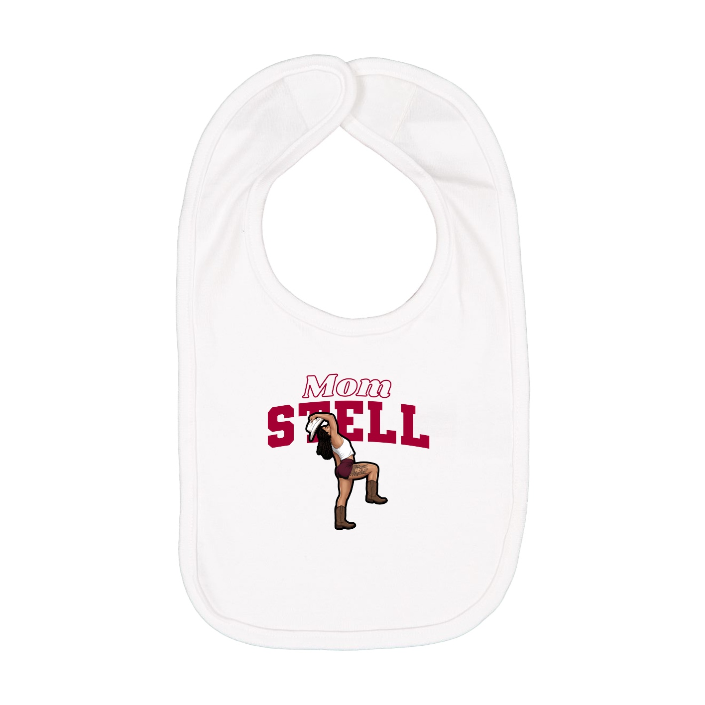 Infant Bib — Mothers Day Block in White
