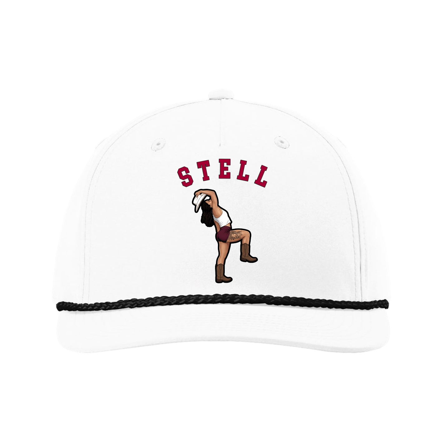 Five-Panel Classic Rope Cap — Shirsey Arch in White