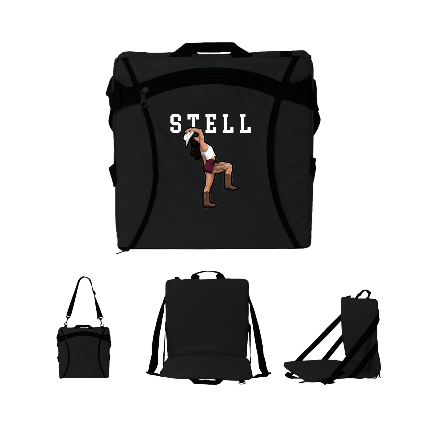 Folding Stadium Seat — Shirsey in Black