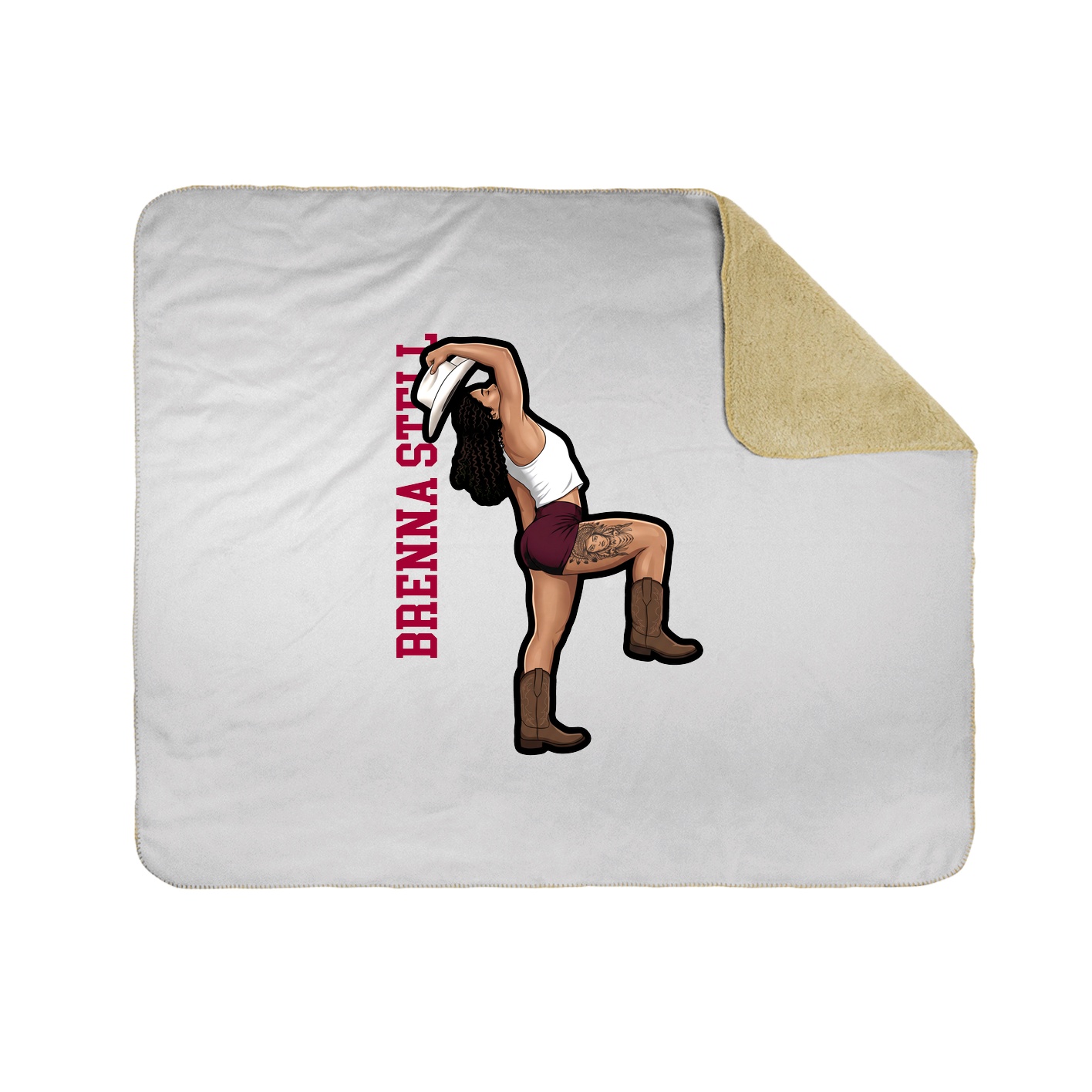 Throw Blanket — Name Vertical in White