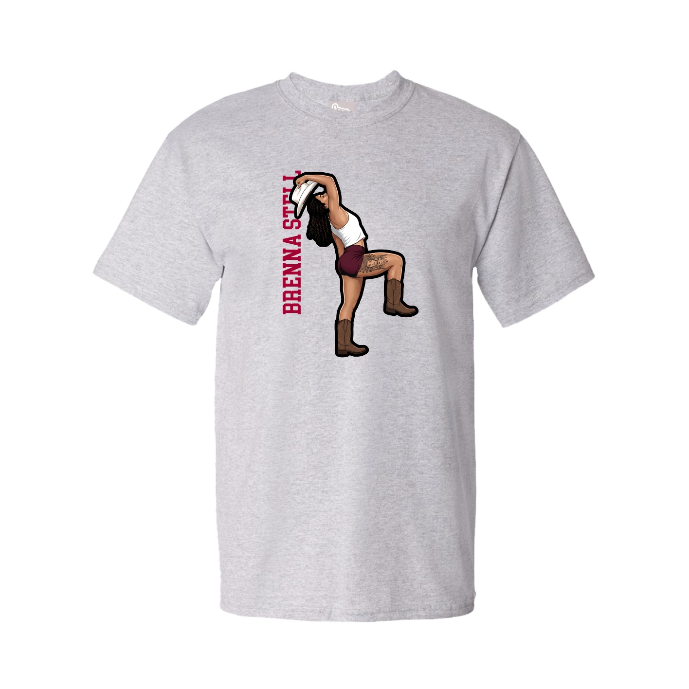Tee — Name Vertical in Grey