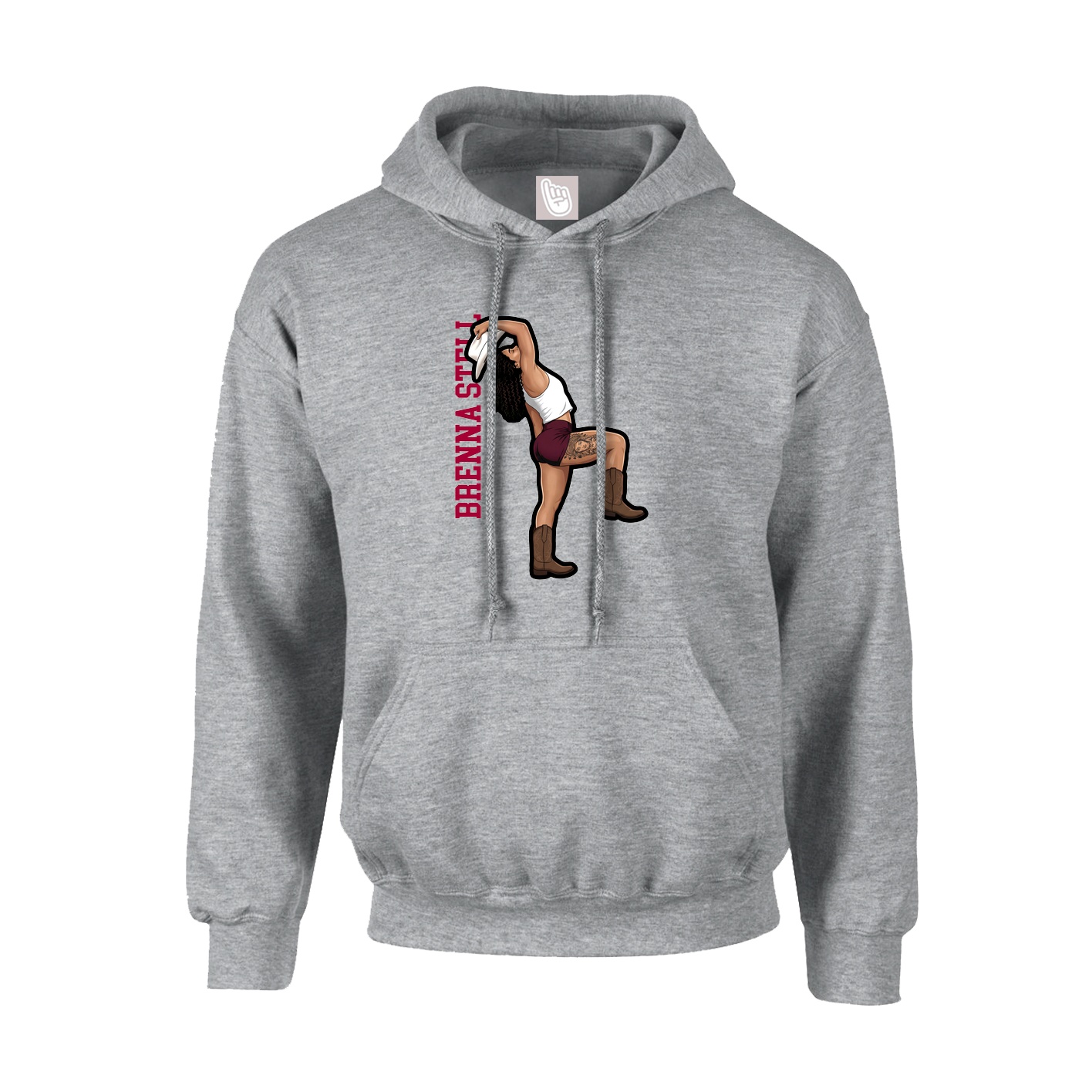 Youth Hoodie — Name Vertical in Grey