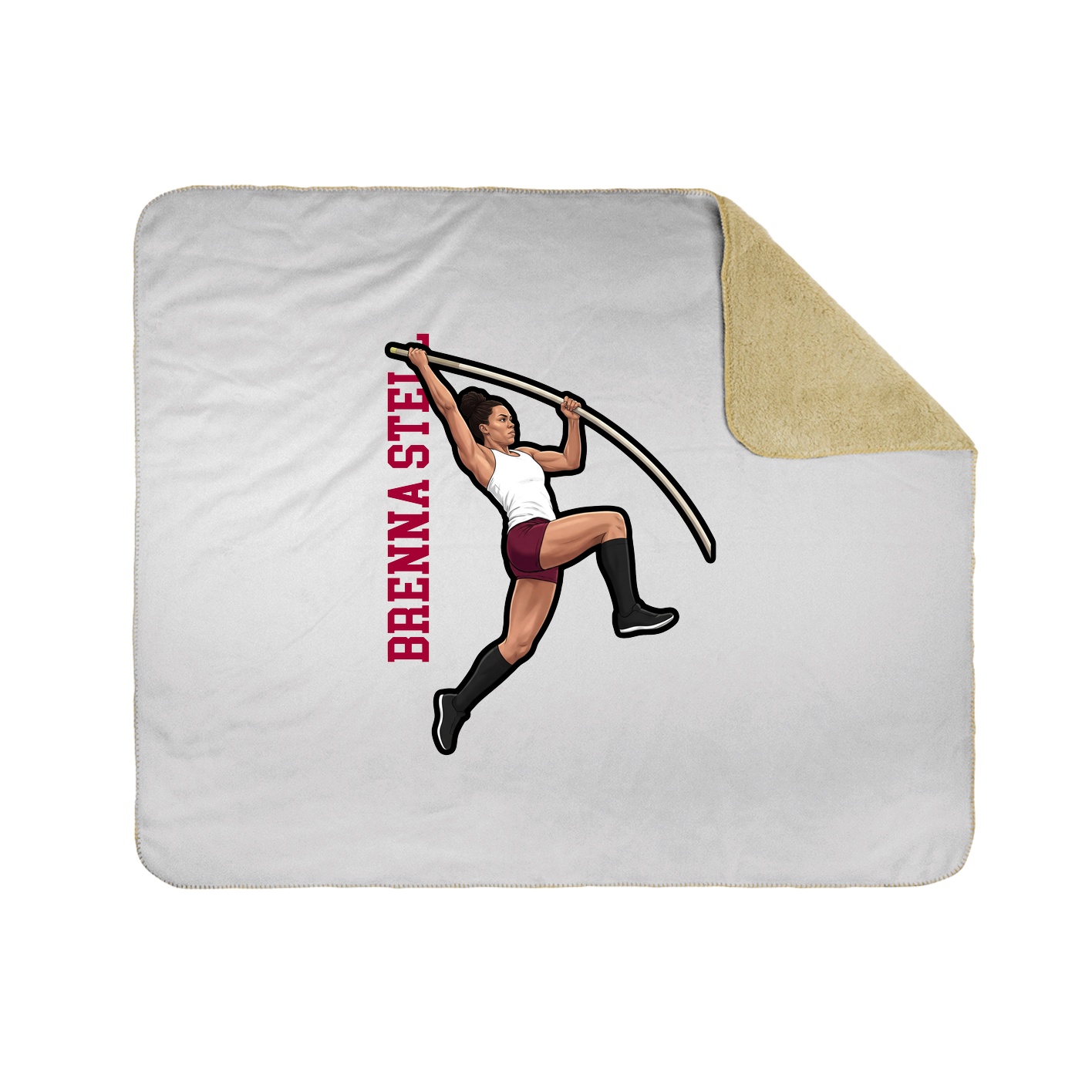 Throw Blanket — Name Vertical in White
